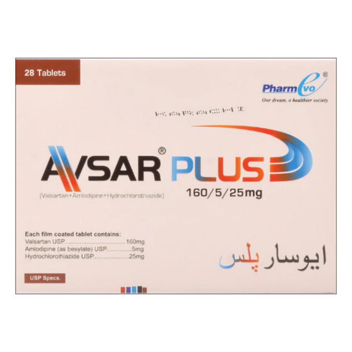 Avsar Plus 160mg/5mg/25mg Tablets (28s)