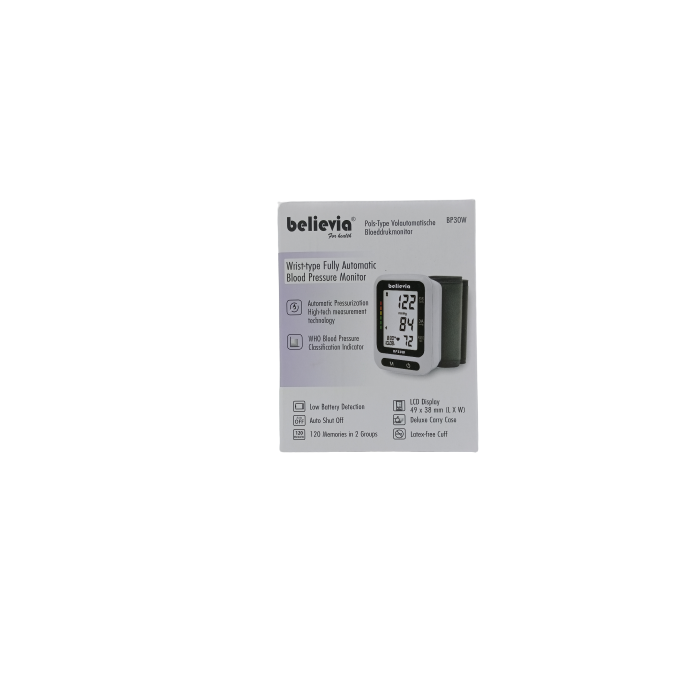 Bp Monitor Believia Bp30w Wrist-Type Fully Automatic