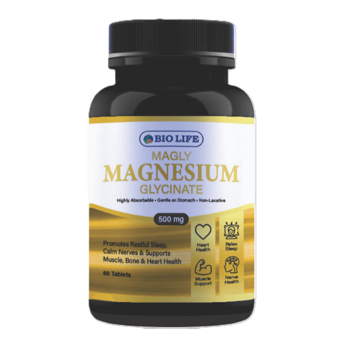 Bio Life Magly Magnesium Glycinate 500mg Tablets (60s)