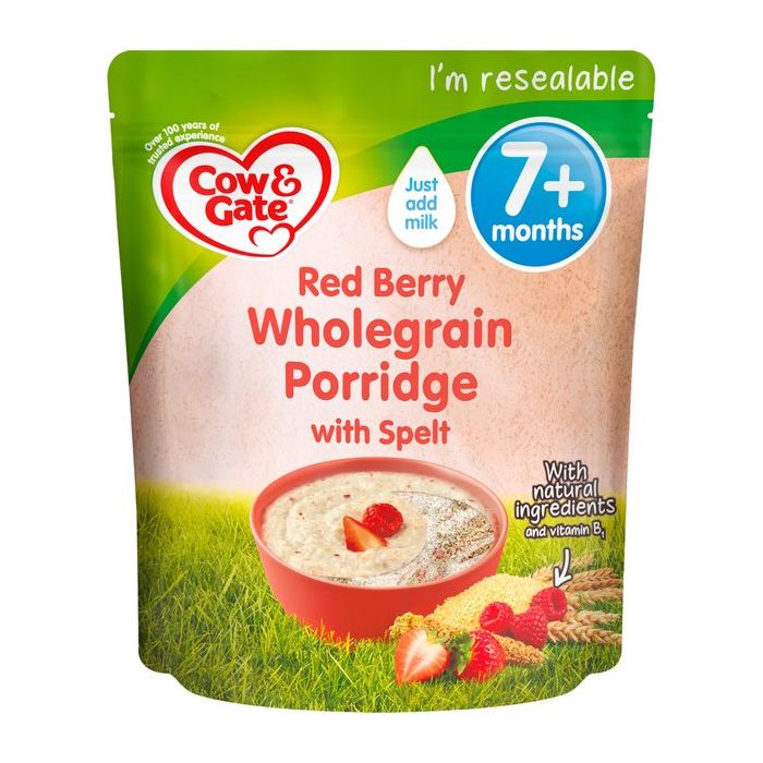 Cow & Gate Red Berry Wholegrain Porridge With Spelt 7m+