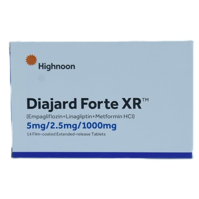 Diajard Forte Xr 5mg 2.5mg 1000mg Tablets 14s