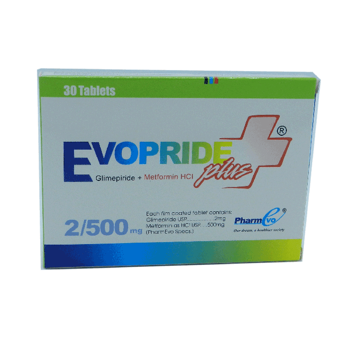 Evopride Plus 2mg 500mg Tablets