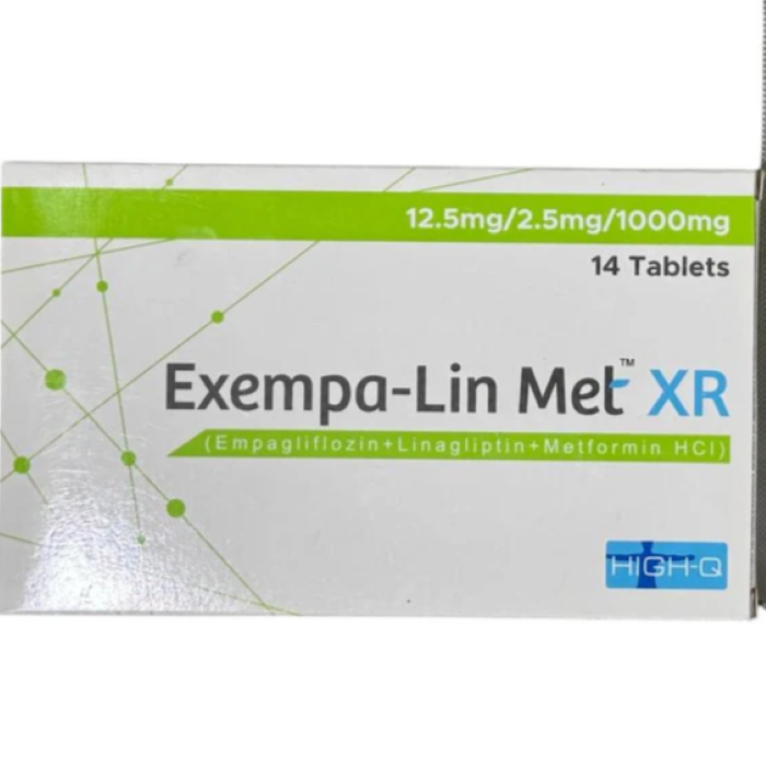Exempa Lin Met Xr 12.5mg 2.5mg 1000mg Tablets 14s