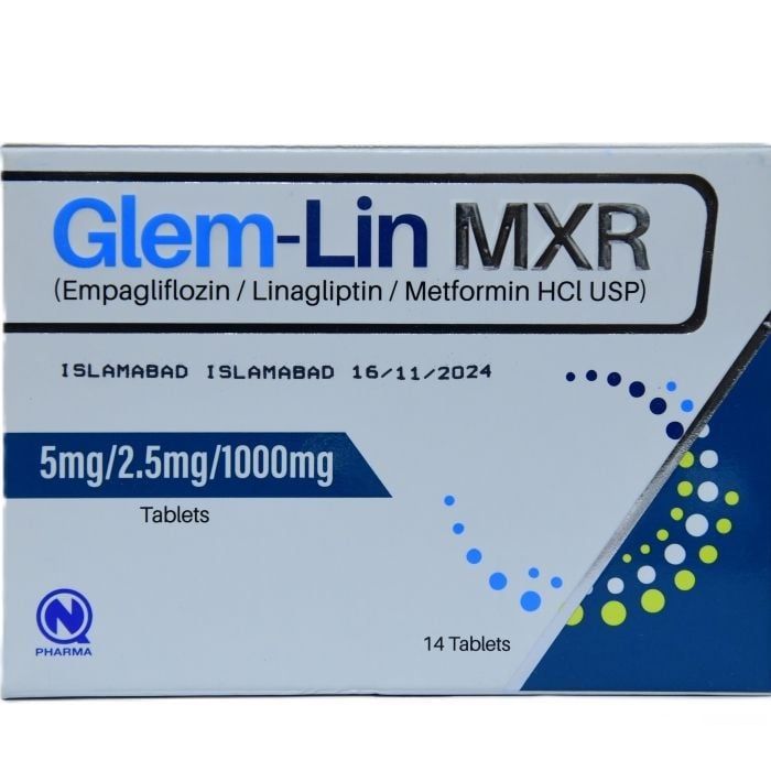 Glem Lin Mxr 5mg 2.5mg 1000mg Tablets 14s