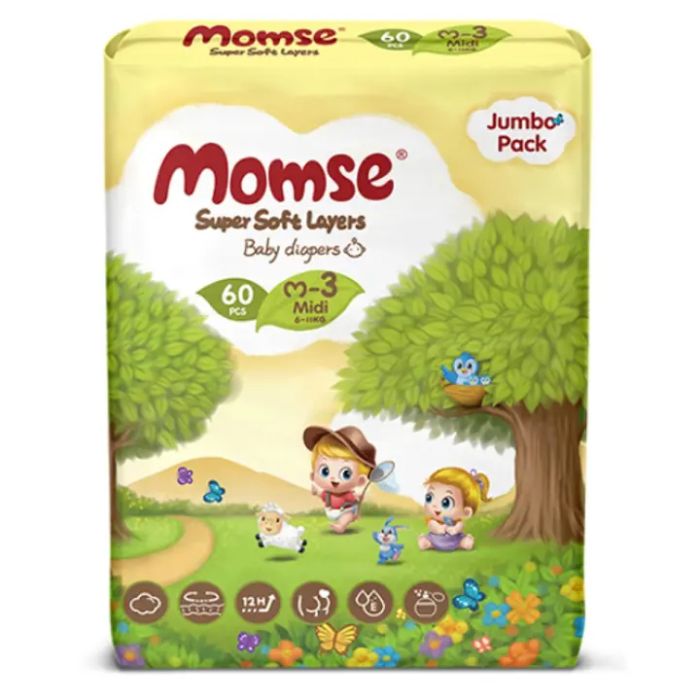 Momse Baby Diapers M-3 6-11kg 60pcs
