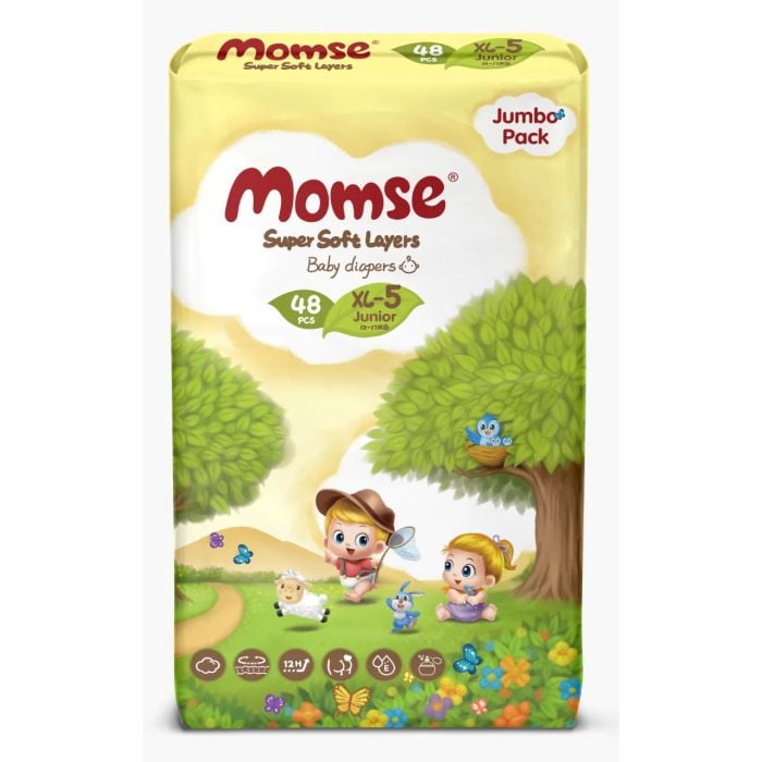 Momse Baby Diapers Xl 5 12-17kg 48pcs