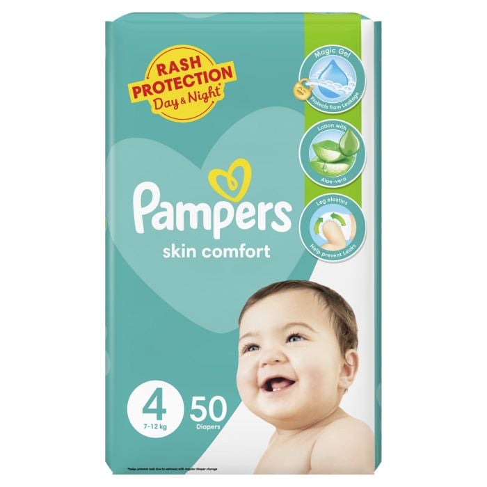 Pampers Skin Comfort Diapers 4 7-12kg 50pcs