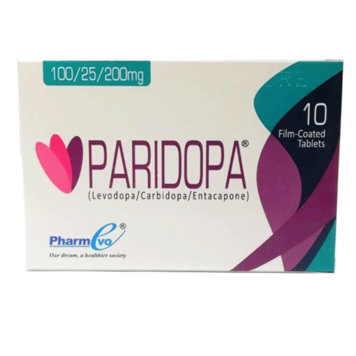 Paridopa 100mg/25mg/200mg Tablets (30s)