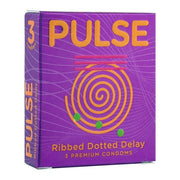 Pulse Ribbed Dotted Delay 3 Premium Condoms