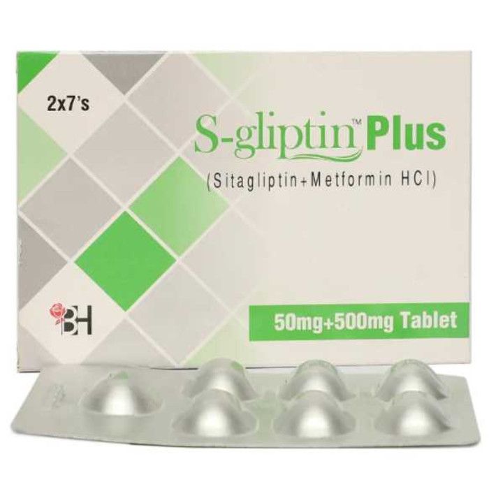 S Gliptin Plus 50mg 500mg Tablets (14s)