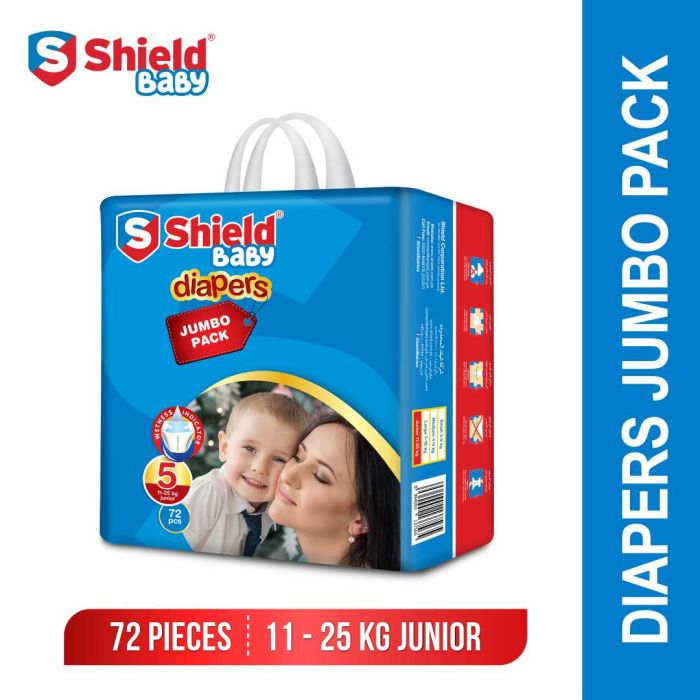 Shield Baby Diapers Jumbo Pack 5 Junior 72pcs