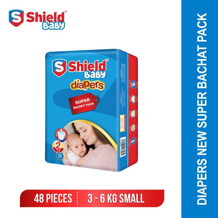 Shield Baby Diapers No 2 Small 3-6kg 48pcs