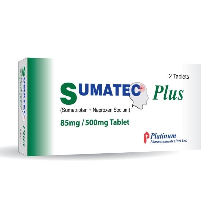 Sumatec plus 85mg 500mg tabs 2s