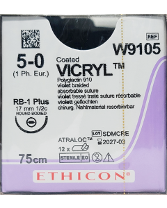 Vicryl 5 0 17mm Rb W9105