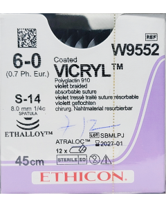 Vicryl 6 0 8mm S 24 Spatula W9552