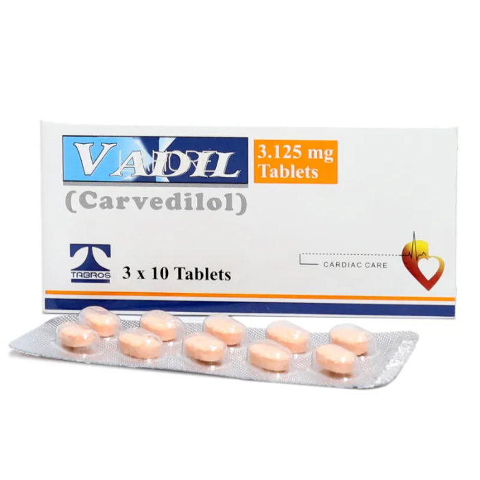 Vadil 3.125mg Tablets (30s)