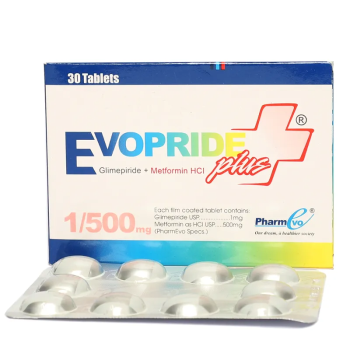 Evopride Plus 1mg 500mg Tablets