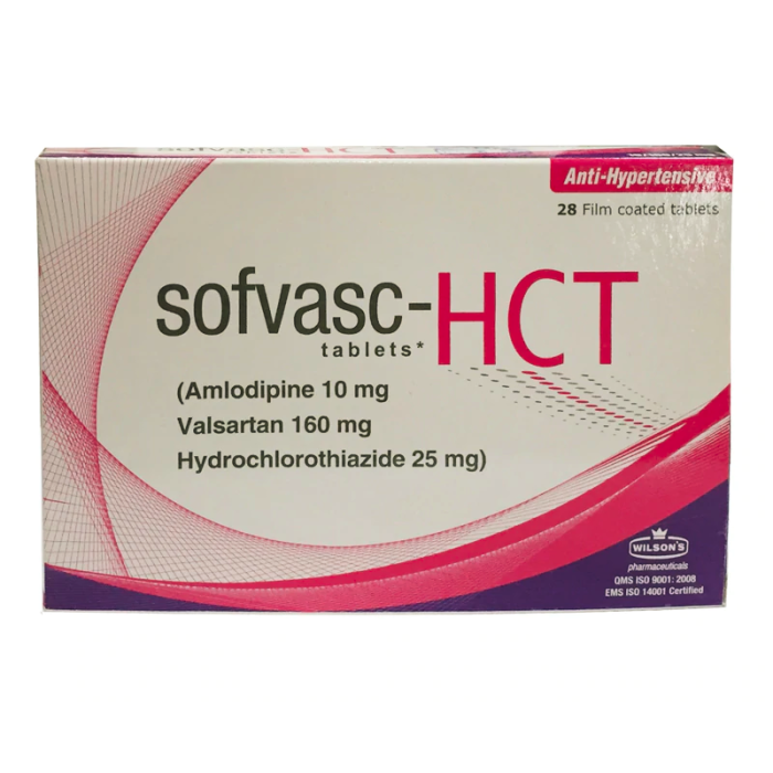 Sofvasc Hct 10mg 160mg 25mg Tablets